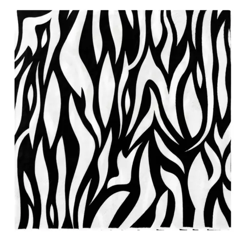 Paquete de servilletas de papel blanca con rayas negras diseño tigre con 20 piezas de 33x33cm
