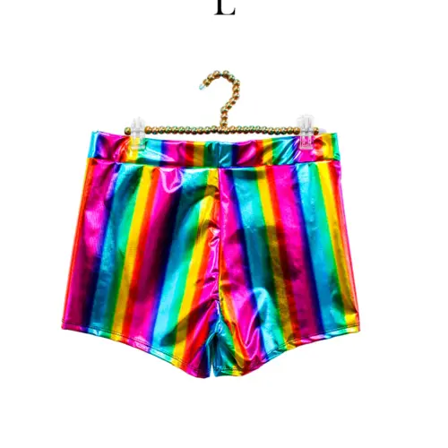 Short metálico arcoíris talla L de 36x32x0.1cm