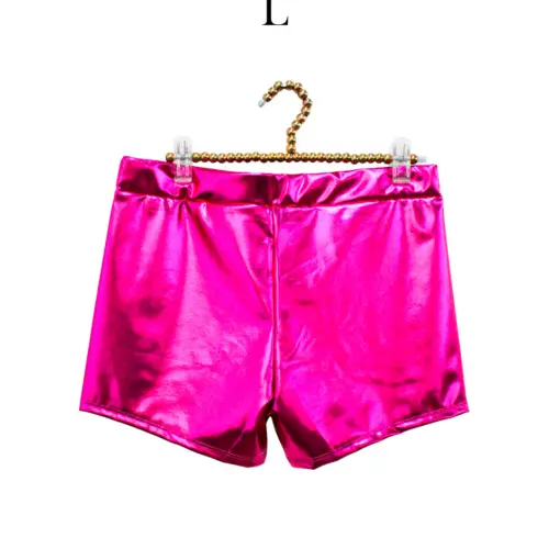 Short metálico fucsia talla L de 36x32x0.1cm