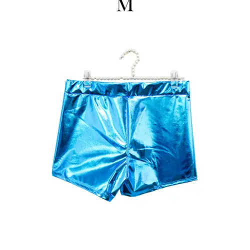 Short metálico azul talla M de 34x32x0.1cm