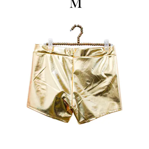 Short metálico dorado talla M de 34x32x0.1cm
