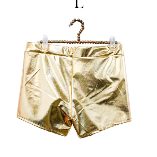 Short metálico dorado talla L de 36x32x0.1cm