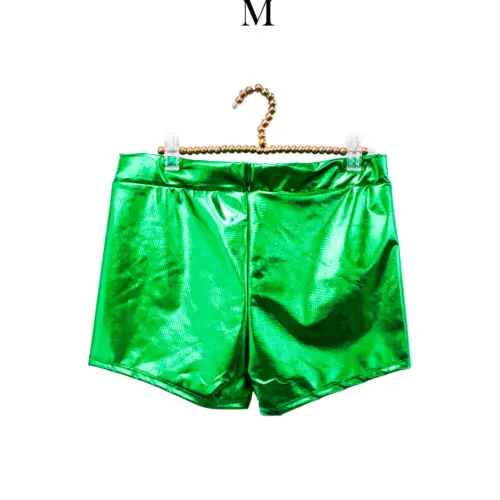 Short metálico verde talla M de 34x32x0.1cm