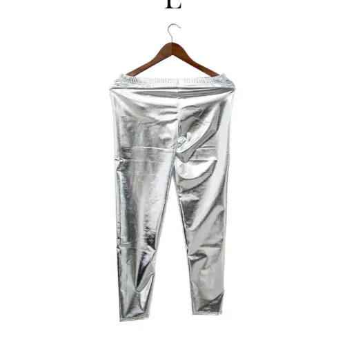 Pantalón metálico plateado talla L de 36×93.5×0.1cm