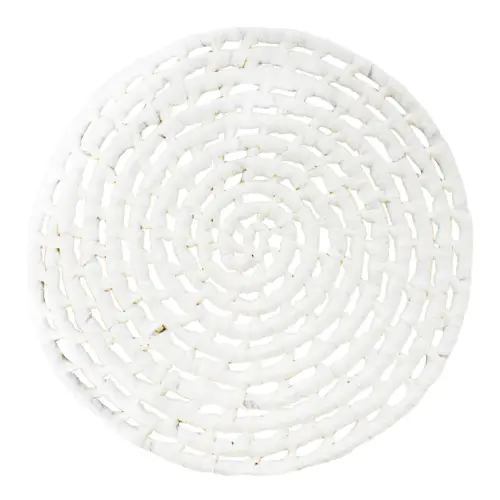 Mantel individual redondo blanco tejido de papel de 0.1x38x0.1cm