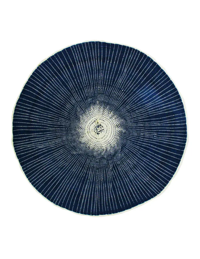 Mantel individual azul marino con circulo blanco de 0.1x38x0.1cm - Image 2