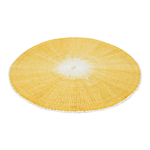 Mantel individual durazno con circulo blanco de 0.1x38x0.1cm