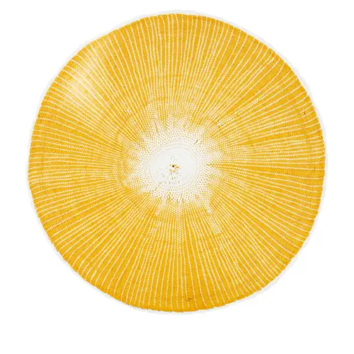 Mantel individual durazno con circulo blanco de 0.1x38x0.1cm