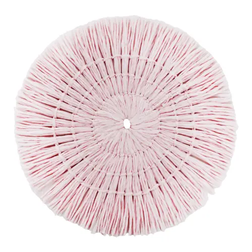 Mantel individual redondo rosa tejido de papel de 0.1x38x0.1cm