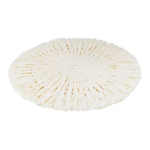 Mantel individual redondo blanco tejido de papel de 0.1x38x0.1cm