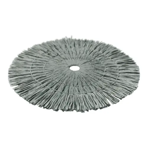 Mantel individual redondo gris tejido de papel de 0.1x38x0.1cm