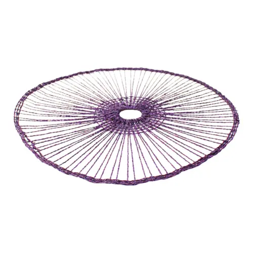 Mantel individual redondo morado tejido de 0.1x38x0.1cm
