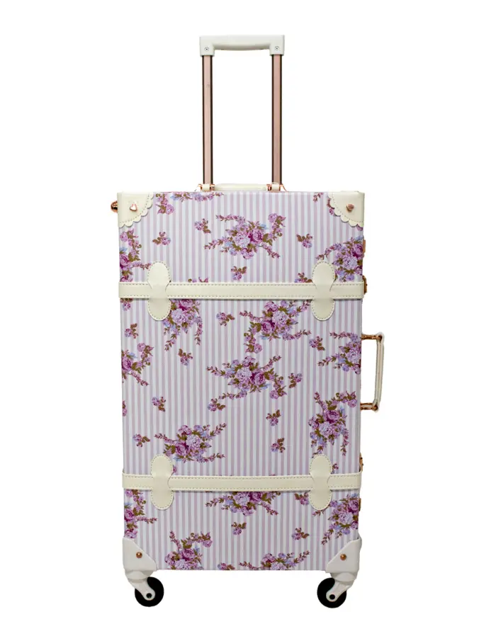 Juego de 2 maletas estapado flores rosa - Image 5