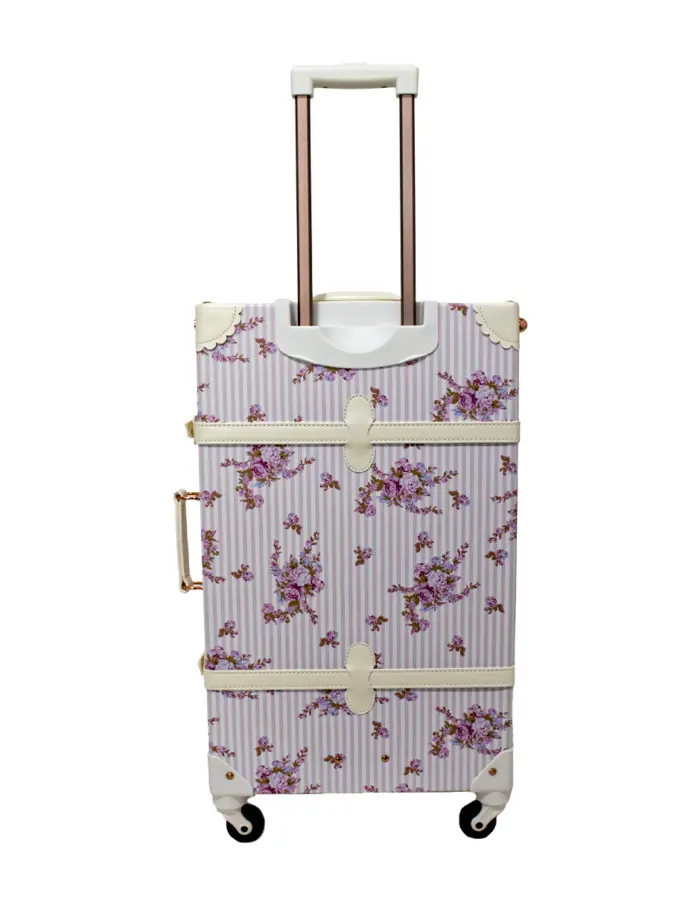 Juego de 2 maletas estapado flores rosa - Image 6