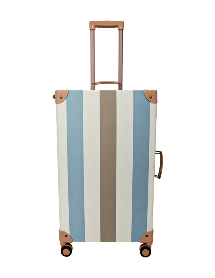 Juego de 2 maletas azul blanco y beige - Image 5