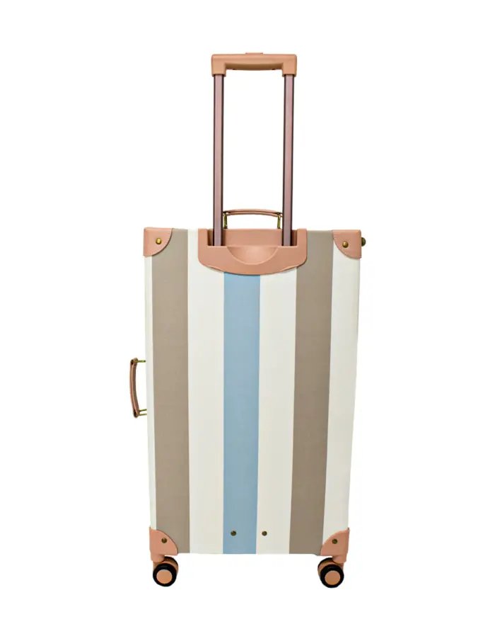 Juego de 2 maletas azul blanco y beige - Image 6