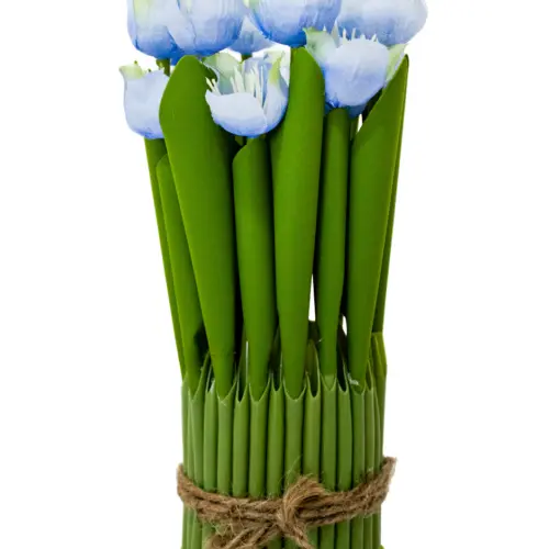 Ramo de tulipanes azules en base de 7.5×7.5x21cm