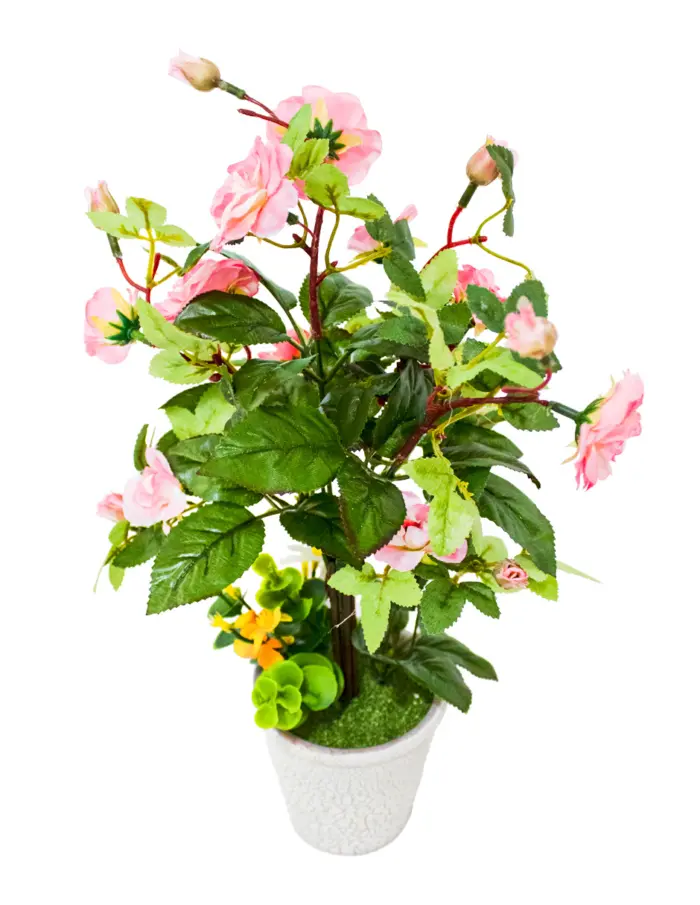 Maceta con flor tipo camelia rosa de 9x9x40cm - Image 2