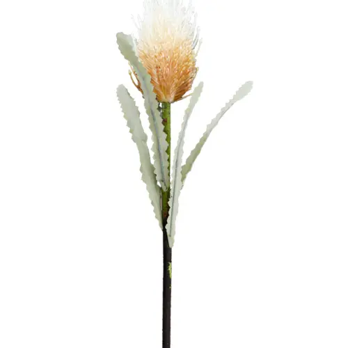 Vara de follaje artificial diseño pagoda en tonos beige de 7x47x0.1cm