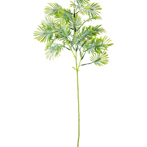 Vara de plastico con hojas de tiras verde de 28x82x0.1cm