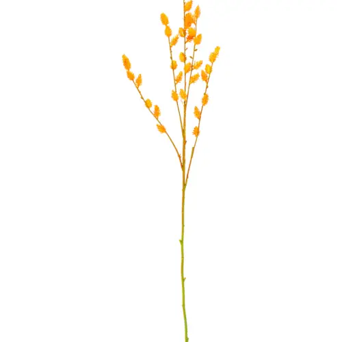 Vara de follaje tipo piñas naranja de 16x89x0.1cm