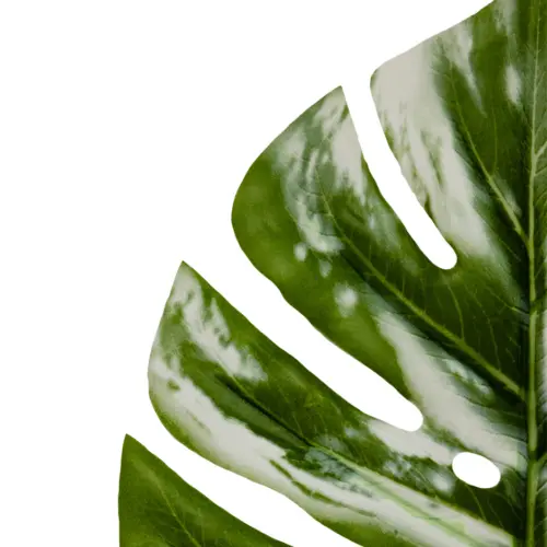 Vara de hoja artificial verde con blanco
