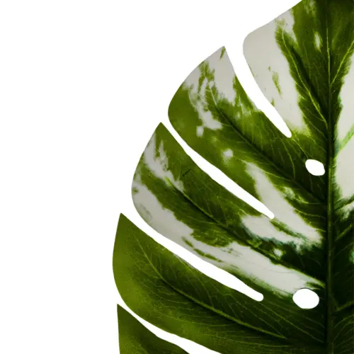 Vara de hoja artificial verde con blanco