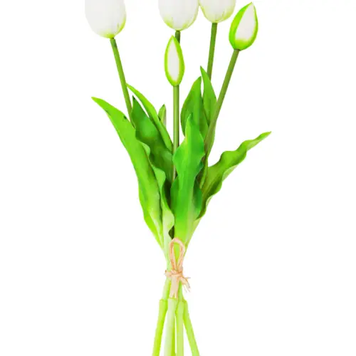 Ramo artificial de tulipanes blancos de 12x40x0.1cm