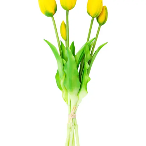 Ramo artificial de tulipanes amarillos de 12x40x0.1cm