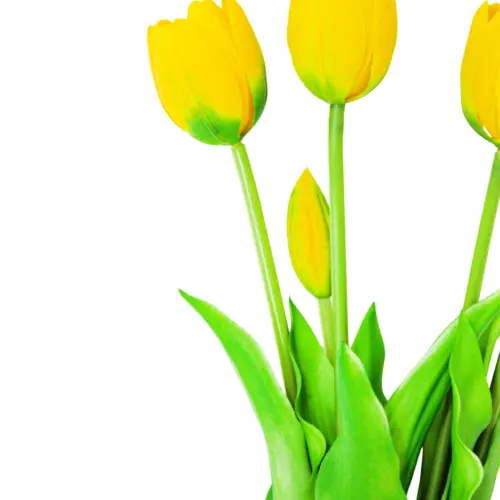 Ramo artificial de tulipanes amarillos de 12x40x0.1cm