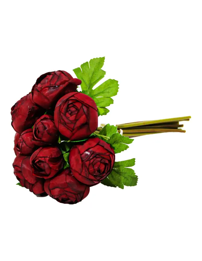 Bouque de flores de peonias rojo oscuro de 16x30x0.1cm - Image 2