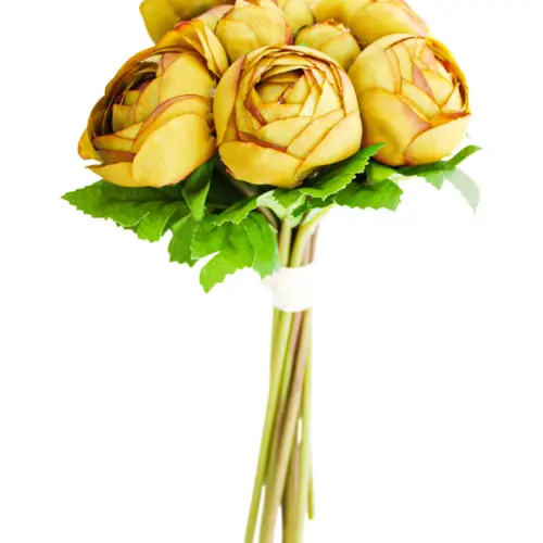 Bouque de flores de peonias amarillo oscuro de 16x30x0.1cm