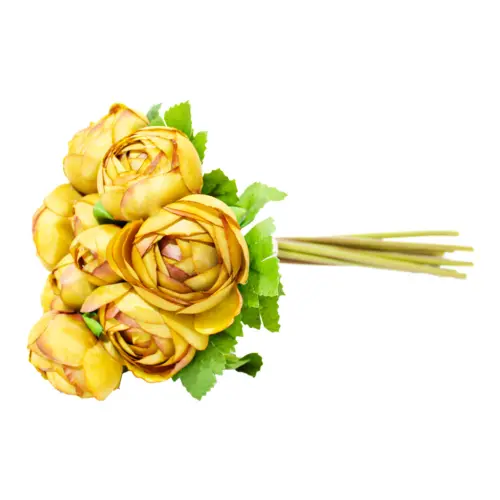 Bouque de flores de peonias amarillo oscuro de 16x30x0.1cm