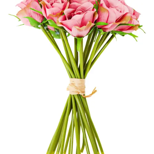 Ramo artificial de rosas rosa de 17x24x0.1cm