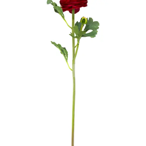 Flor de peonia artificial roja de 18x35x1cm