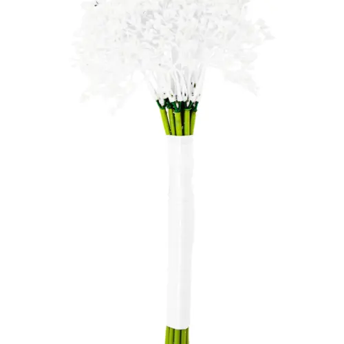 Ramo de follaje con flores blancas de 15x34x0.1cm