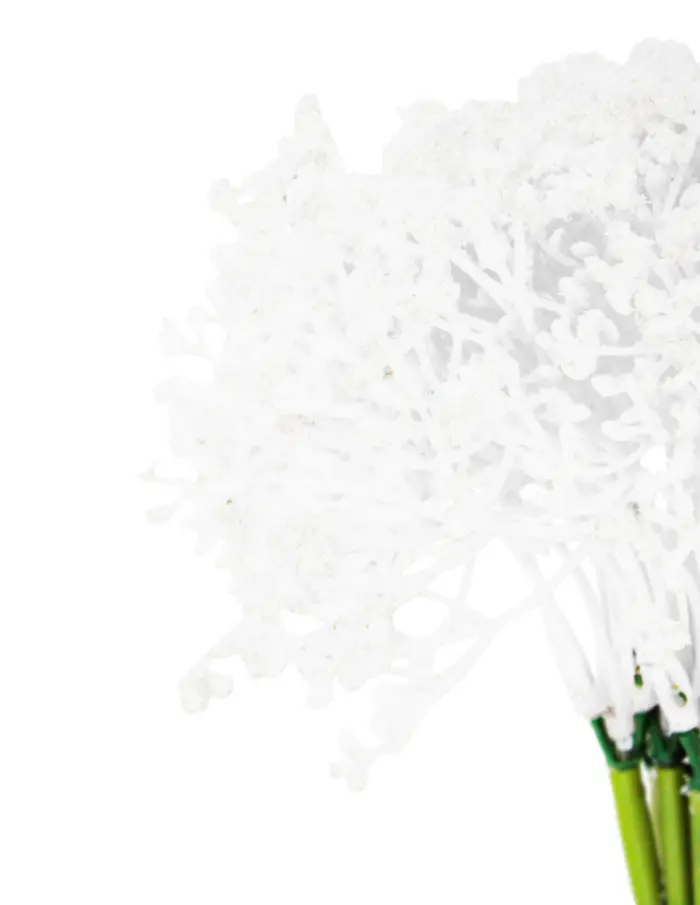 Ramo de follaje con flores blancas de 15x34x0.1cm - Image 2