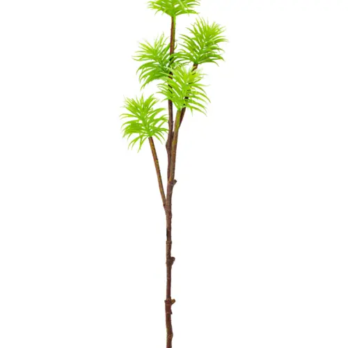 Vara de follaje de plastico con picos verde claro de 13x66x0.1cm