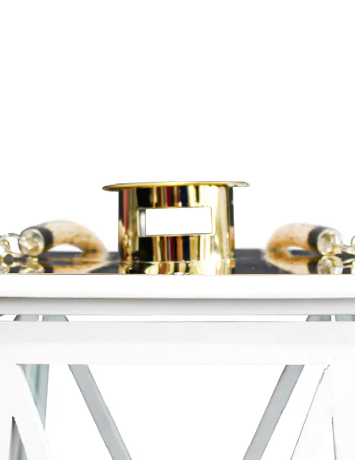 Juego de 3 candelabros de color blanco de 34.5x24x72cm - Image 3