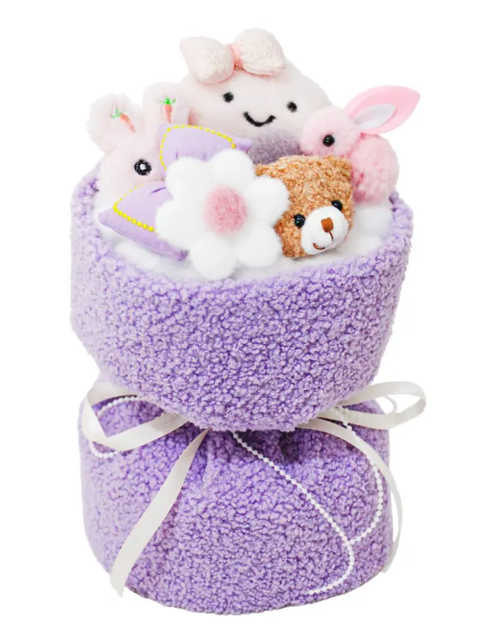 Display con muñecos morados - Image 3
