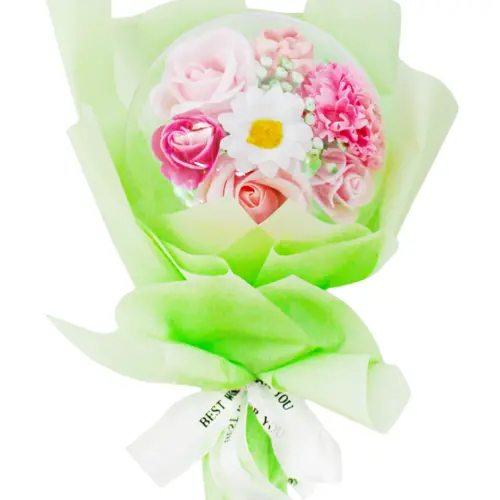 Bouquet de flores verdes en display