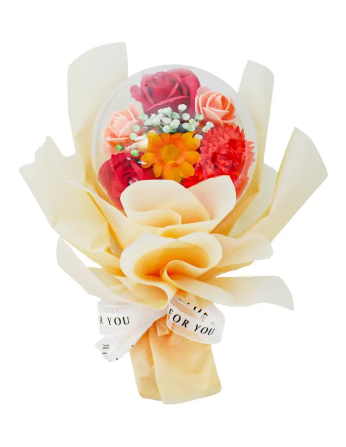 Bouquet de flores naranja en display - Image 2