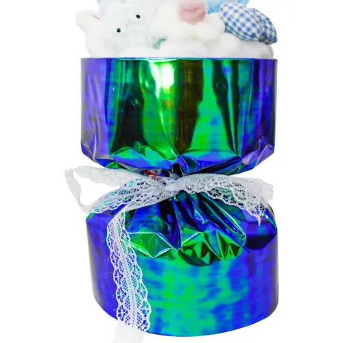 Display con muñecos azules