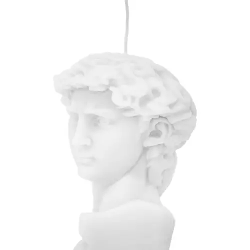 Vela decorativa diseño busto de escultura blanca de 5.5x9x14cm