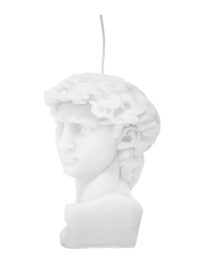 Vela decorativa diseño busto de escultura blanca de 5.5x9x14cm - Image 2