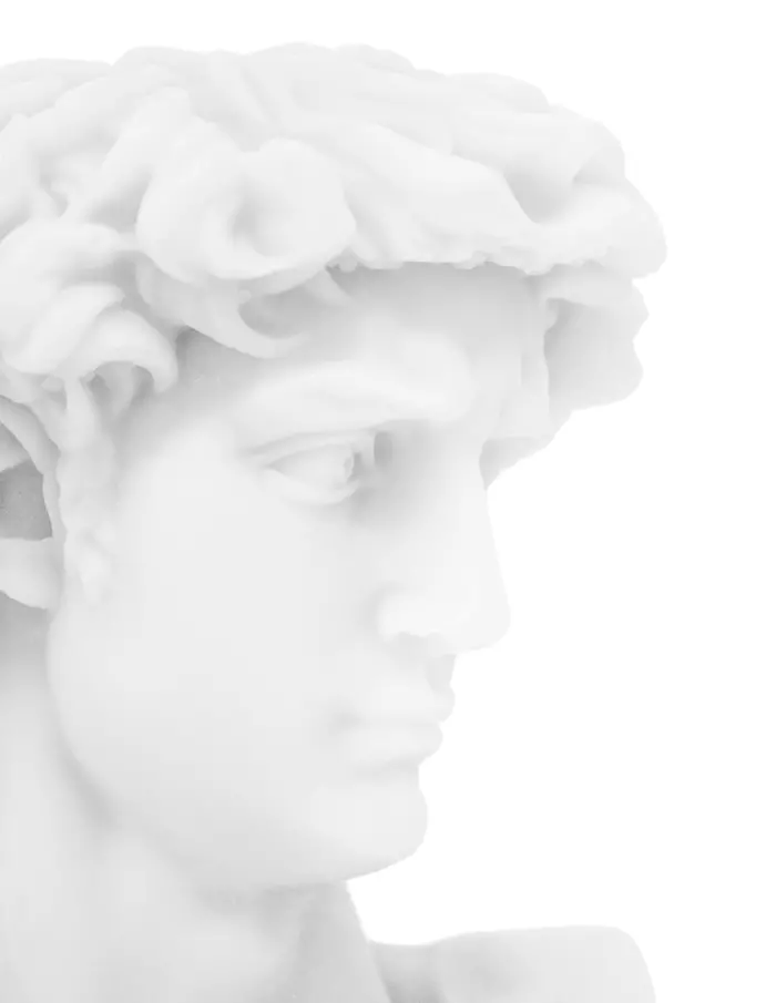 Vela decorativa diseño busto de escultura blanca de 5.5x9x14cm - Image 3