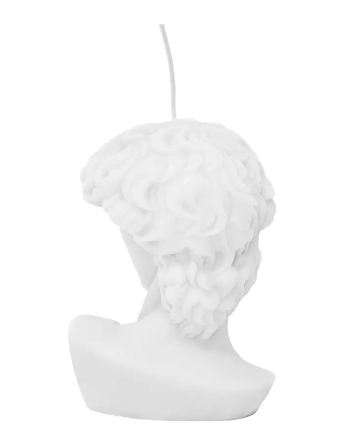 Vela decorativa diseño busto de escultura blanca de 5.5x9x14cm - Image 4