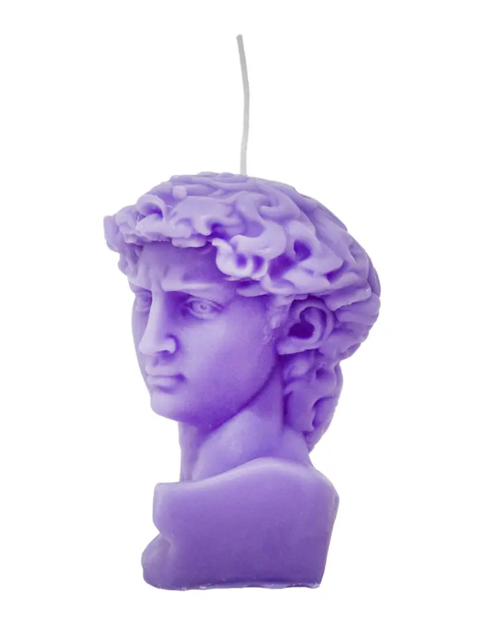 Vela decorativa diseño busto de escultura lila de 5.5x9x14cm - Image 2