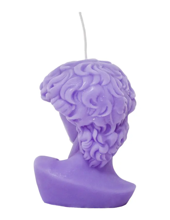 Vela decorativa diseño busto de escultura lila de 5.5x9x14cm - Image 4