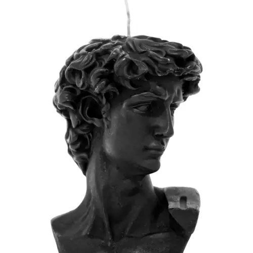 Vela decorativa diseño busto de escultura negra de 5.5x9x14cm